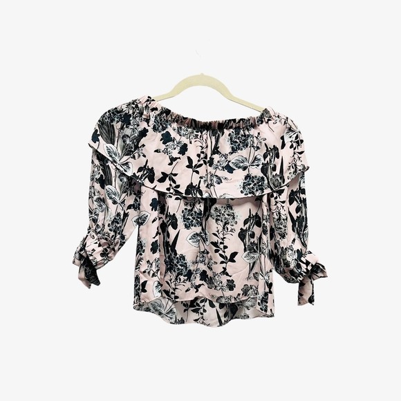 Parker Mandy Blouse Off the Shoulder Blouse‎ in Pearl Paradise - Picture 5 of 10